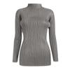 Miyake Simples Clássico Plissado Feminino Manga Longa Primavera Manga Curta Gola Alta Camiseta Dropshipping