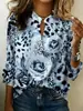 Camisa casual suelta de manga larga con estampado floral europeo y americano, transfronteriza Amazon AliExpress