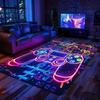 Alfombra para Sala de Estar Estilo Tecnológico Transfronterizo Alfombra Doniel Doméstica Absorbente de Agua Fácil de Cuidar Alfombra Resistente a Manchas y al Desgaste para Habitación de E-Sports