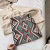 Bolso Tejido de Lana Retro de Otoño e Invierno para Mujer, Bolso de Mano Versátil Hecho a Mano Azul Real, Bolso Tote de Gran Capacidad, Sudeste Asiático