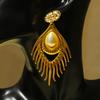 Joyería de Halloween Aretes Ojo del Diablo Aretes Punk Exagerados Girasol Pluma de Pavo Real Aretes de Perlas