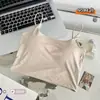 Camiseta sin mangas de color liso de seda helada para verano, top de tirantes, con copa fija integrada, ropa interior, ropa exterior, cuello en U, tirantes finos, espalda hermosa, banda para el pecho cruzada