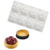 8 peças de cacau amêndoa mousse silicone molde bolo redondo pudim copo molde frutas aromaterapia vela molde de sabão