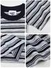 Savagebase Camiseta Casual de Estilo Japonés Nicho de Color Bloque Jacquard Rayado Verano Simple Versátil Manga Corta Modelo Liso