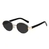 Óculos de Sol da Moda High-End Metal Oval Armação Pequena Novos Óculos de Sol da Moda para Fotos para Mulheres Celebridade da Internet