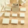 Nova Caixa de Embalagem para Joias com Tampa e Base de Papel Reciclado, Caixa Lisa Texturizada para Anel, Caixa de Embalagem para Joias Fosca Estilo Wabi-Sabi