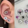 Coleção de Brincos de Aço Titânio Preto para Mulheres com Studs Únicos para Hélice e Concha Auricular