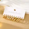 Pendientes Metálicos Europeos y Americanos, Pendientes Geométricos en Forma de U, Pendientes Retro de Perlas, Juego de Pendientes Estilo Hepburn, Pendientes