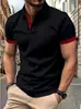Camiseta Transpirable de Manga Corta de Verano Estilo Ins Europeo y Americano para Hombre, Camisa Polo Deportiva de Botones
