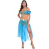 M-XL Halloween Aladdin Jasmine Princesa Estilo Exótico Disfraz de Cosplay de Halloween para Mujer Disfraz de Escenario de Halloween
