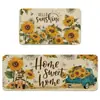 Tapete Estilo Pastoral Daifa TEMU Tapete de Cozinha Amazon Tapete Decorativo de Chão Flor de Girassol Tapete de Entrada