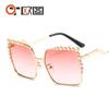 Nuevas Gafas de Sol para Mujer Metálicas con Perlas y Incrustaciones de Diamantes 8983 Caja para Hombres y Mujeres Gafas de Sol FD de Moda Venta al por Mayor Transfronteriza
