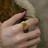 Popular Novo Anel Estilo Chinês Flor Vazada Trevo de Quatro Folhas Anel Empilhável Nicho Dropshipping do Xiaohongshu
