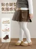Leggings infantis de algodão penteado liso, meia-calça infantil, estilo fino para primavera e outono, sem afundamento no cavalo, sem aperto nas pernas, calça de peça única