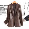 Traje de Moda para Viajes Cotidianos Chaqueta de Cuero Chaqueta de Piel de Oveja Haining Nueva Elegante Traje Pequeño para Mujer Venta al por Mayor