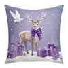 Serie Navideña de Gran Venta Transfronteriza Fundas Doradas para Cojines Fundas para Cojines de Sofá para el Hogar Fundas de Cojín Navideñas Estampadas de Lino