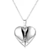 Acero Inoxidable 316L Pulido Espejo Colgante de Corazón Grabado con Foto Forma de Corazón Transferencia Térmica Foto Caja de Foto para Pareja Collar para Mujeres