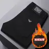 Jeans negros de alta gama de marca italiana para hombre, corte slim, elásticos, transpirables, pantalones casuales, nuevo modelo de primavera