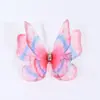 Fábrica fuente nueva simulación super hada tridimensional tul horquilla mariposa accesorios para el cabello para niños niña mariposa de hilo de seda pasador lateral