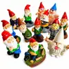 Adornos de regalo de Navidad, decoraciones de jardín, gnomos, manualidades de resina, estatuas de gnomos de dibujos animados, anciano con barba blanca