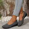 Transfronterizo 2025 Primavera Nuevo Europeo y Americano Talla Grande Punta Fina Cuña Planos Zapatos de Gorro para Mujer Zapatos Casuales para Mujer Exportación Venta al por Mayor