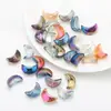 Nuevo Colgante de Cuentas de Vidrio Brillante Galvanizado con Agujero Horizontal de Luna 9x14mm Collar Pulsera Accesorios para Joyería DIY Venta al por Mayor