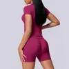 Conjunto de yoga de dos piezas, de punto sin costuras, color liso, transpirable y de manga larga, para deportes, running y fitness, de origen europeo y americano