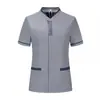 Nuevo modelo de verano uniforme de trabajo para limpieza de hoteles y propiedades, de manga corta, se puede imprimir con logo, color gris