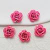 Día de San Valentín Estéreo Doble Agujero Multicolor Brillo Rosa Flor DIY Flor de Cinco Pétalos de Metal Accesorios Joyería de Pétalos