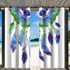 Cortinas Pretas Modernas Personalizadas com Estampa Floral de Primavera para Varanda, Dropshipping Disponível