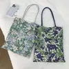Bolsa Tote Floral Estilo Coreano 2026 para Mulheres, Bolsa de Ombro de Grande Capacidade, Bolsa de Lona Versátil para Roupas de Trabalho, Bolsa de Estudante