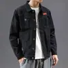 Jaqueta Jeans Masculina Primavera e Outono Tamanho Grande Casual Roupa Jeans Tendência Bordada Camuflada Jaqueta de Trabalho Retrô Americana