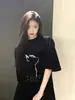 Camiseta de Algodão Puro Estilo Coreano de Verão Solta para Estudante Manga Curta Tendência Feminina Versátil Roupa de Baixo Top Preguiçoso de Manga Curta