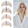 Tiara de Novia Europea y Americana Corona Barroca Corona de Princesa con Pedrería Accesorios para el Cabello Estilo Boda Accesorios de Diadema para Vestido