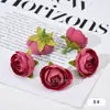 Flores Artificiales Estilo Europeo Mini Brotes de Té Cabezas de Flor Accesorios DIY Hecho a Mano Material de Flor de Seda Tocado Pasador Flor Decorativa