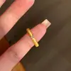 Anillo de Cubo de Azúcar Chapado en Oro con Incrustaciones de Diamantes Estilo Mismo 2026 Tienda Dorada para Mujer, Anillo para Dedo Índice Estilo Francés de Alta Gama de Lujo Ligero, Regalo para Novia