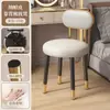 Taburete de Maquillaje con Sensación de Lujo Ligero y Gama Alta, Taburete para el Hogar con Respaldo para Habitación de Niñas, Silla de Tocador para Dormitorio Principal, Taburete Redondo, Silla de Manicura