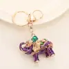 Chaveiro de Metal Série Animal Criativo Transfronteiriço Chaveiro de Elefante Exquisito Cravejado de Diamantes Pingente de Moda para Bolsas de Meninas