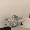 Sandalias Elegantes de Punta Fina sin Cierre para Verano 2026 con Tacón Delgado y Diseño Plisado, Sandalias de Tacón Alto Abiertas de Moda para Mujer