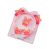 Cinta de Poliéster con Hilo Europea y Americana Set de Diadema y Pasador de Moño para Niños al por Mayor Moño de Doble Capa Flor Hecha a Mano Accesorios para el Cabello