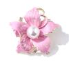 Blue Hao Nova Moda Flor Gota de Óleo Broche Agulha de Gola Liga Coreana Pérola Corsage Acessórios de Vestuário Mulheres