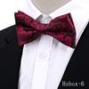 Nueva Corbata de Anacardo para Hombre Accesorios de Traje de Boda de Alta Gama Moda Pajarita Negra Roja de Doble Capa