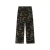 Mono de camuflaje hiphop estilo americano para calle alta, unisex, holgado, versátil, de pierna ancha, casual, para pareja, pantalones de calle largos