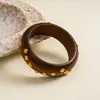 Pulseira de madeira e metal com rebites e estrela do mar, estilo punk europeu e americano, joia feminina vintage de nicho de alta qualidade