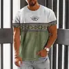 Nueva Estación Independiente de Amazon Nueva Tendencia Urbana Casual Europea y Americana Impresión Digital 3D Cuello Redondo Camiseta de Manga Corta para Hombre