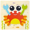 Tiktok quebra-cabeça plano brinquedos de madeira infantis educação infantil educacional trânsito animal quebra-cabeça de madeira com pega-mão