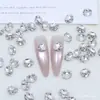 Base Transparente Sin Bordes 6*8 Huevo de Paloma Blanco Apilado con Pedrería para Arte de Uñas DIY Lujo Ligero