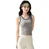 Top Regata de Yoga com Textura em Rede Costas Nadador para Mulheres Slim Fit com Alças de Ombro Contrastantes para Uso ao Ar Livre Sutiã Esportivo à Prova de Choque