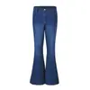 60679 Transfronterizo Europeo y Americano Amazon Lazo Sexy Lavado Cintura Alta Elástico Ajustados Skinny Jeans Pantalones Acampanados Mujer