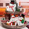 2025 Nuevo Muñeco de Nieve Navideño Lindo y Creativo Decoración de Escritorio Ventana Artesanía de Madera Adorno
